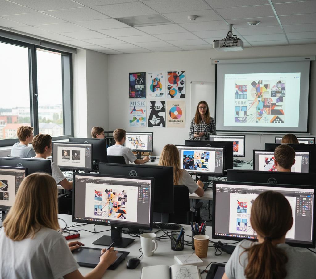 an image showing visual extra media graphic designing school